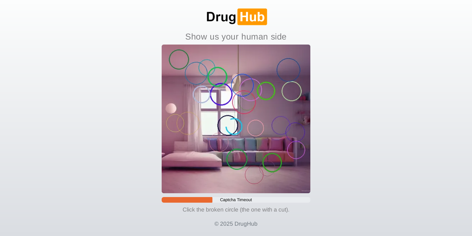 DrugHub DDoS Protection Screen